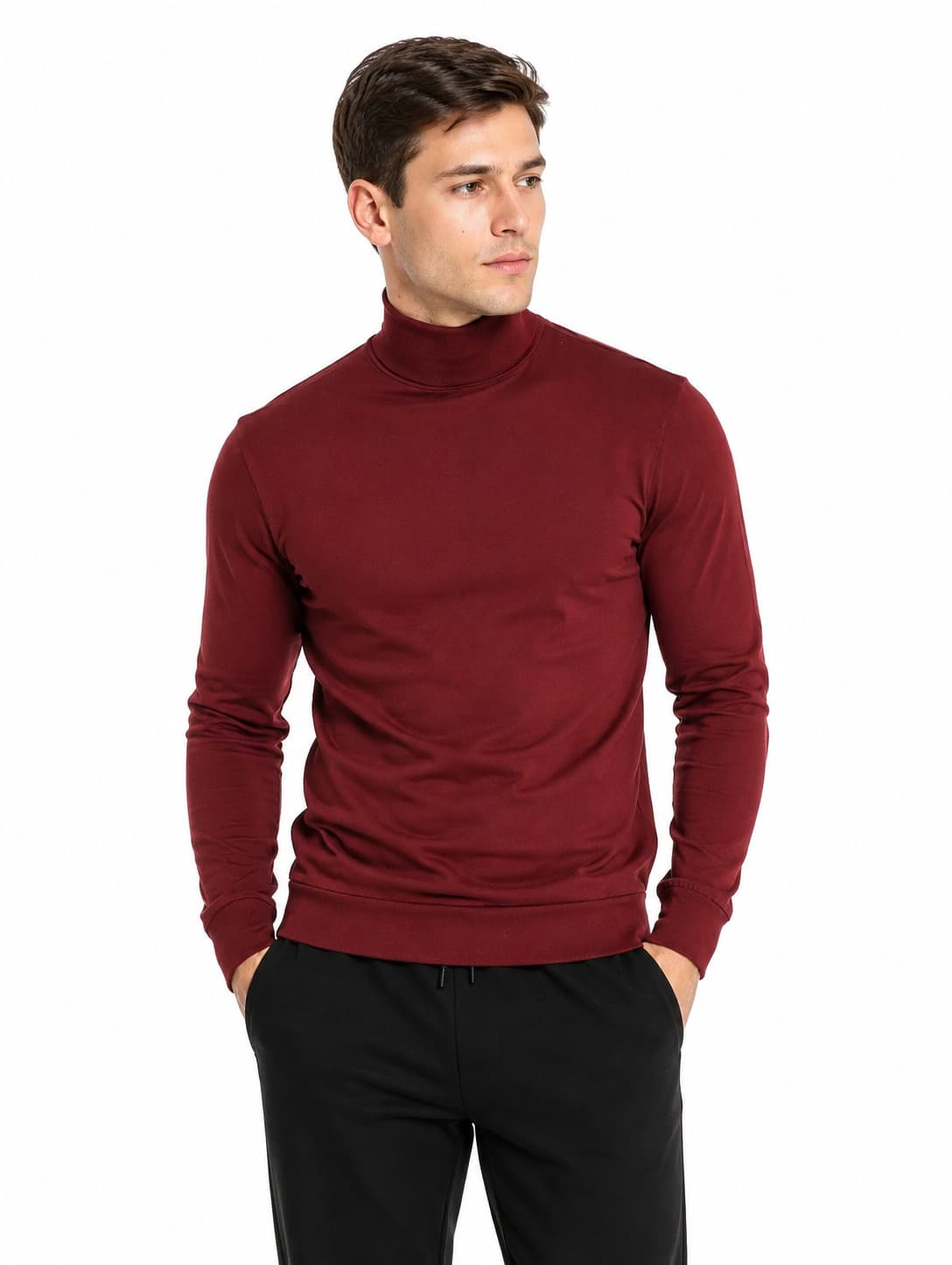 Hanorac bărbat roșu uniton bumbac și lycra, S–3XL – Bumbăcel Moldova