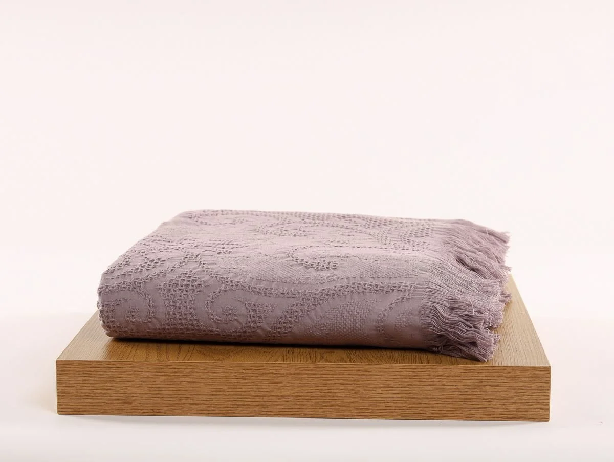 Cuvertură waffle Magnolia roz 220x240 cm din 100% bumbac eco – Bumbăcel Moldova