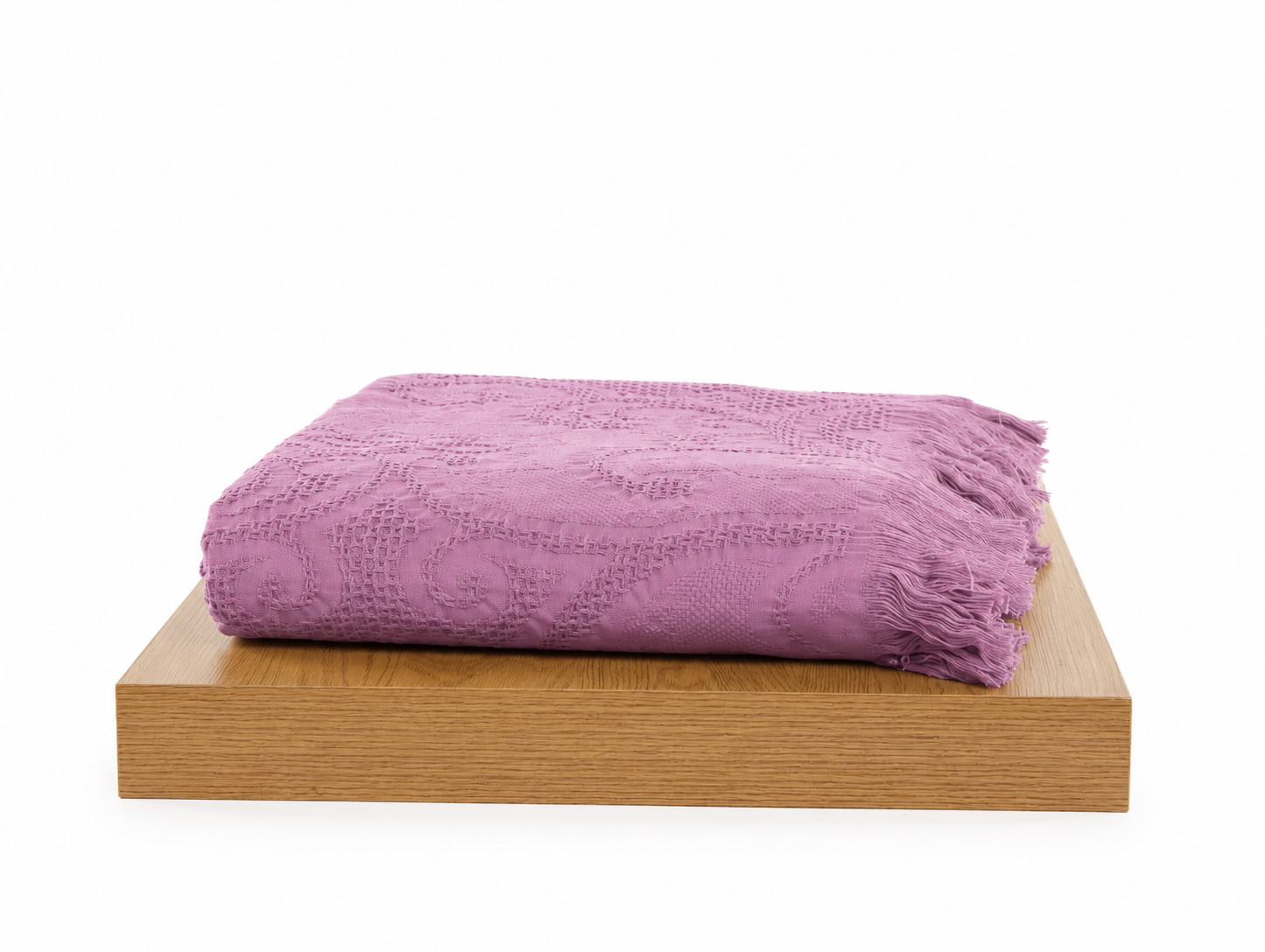Cuvertură waffle Magnolia violet 220x240 cm din 100% bumbac eco – Bumbăcel Moldova