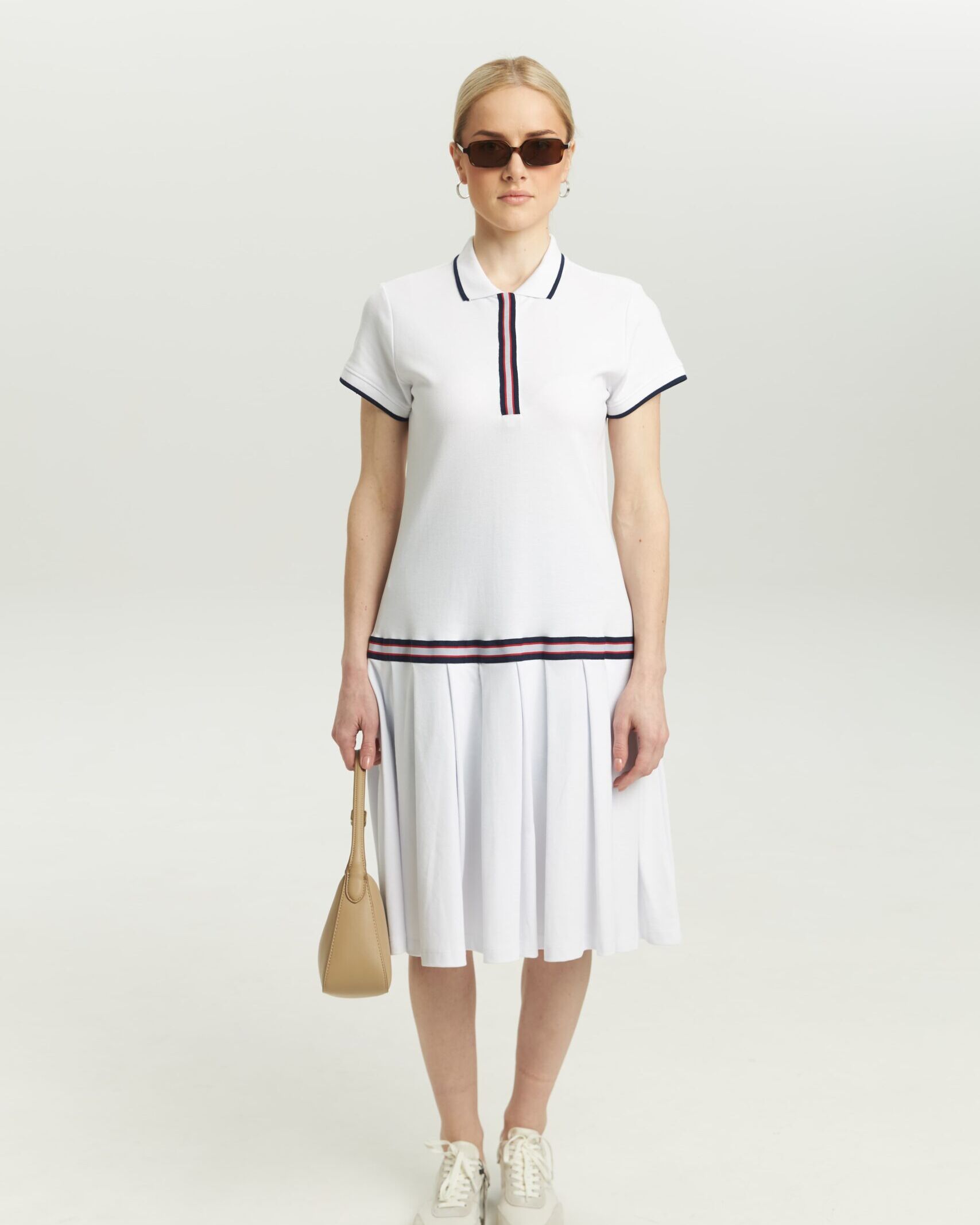 rochie polo damă albă 100% bumbac mânecă scurtă Bumbăcel Moldova