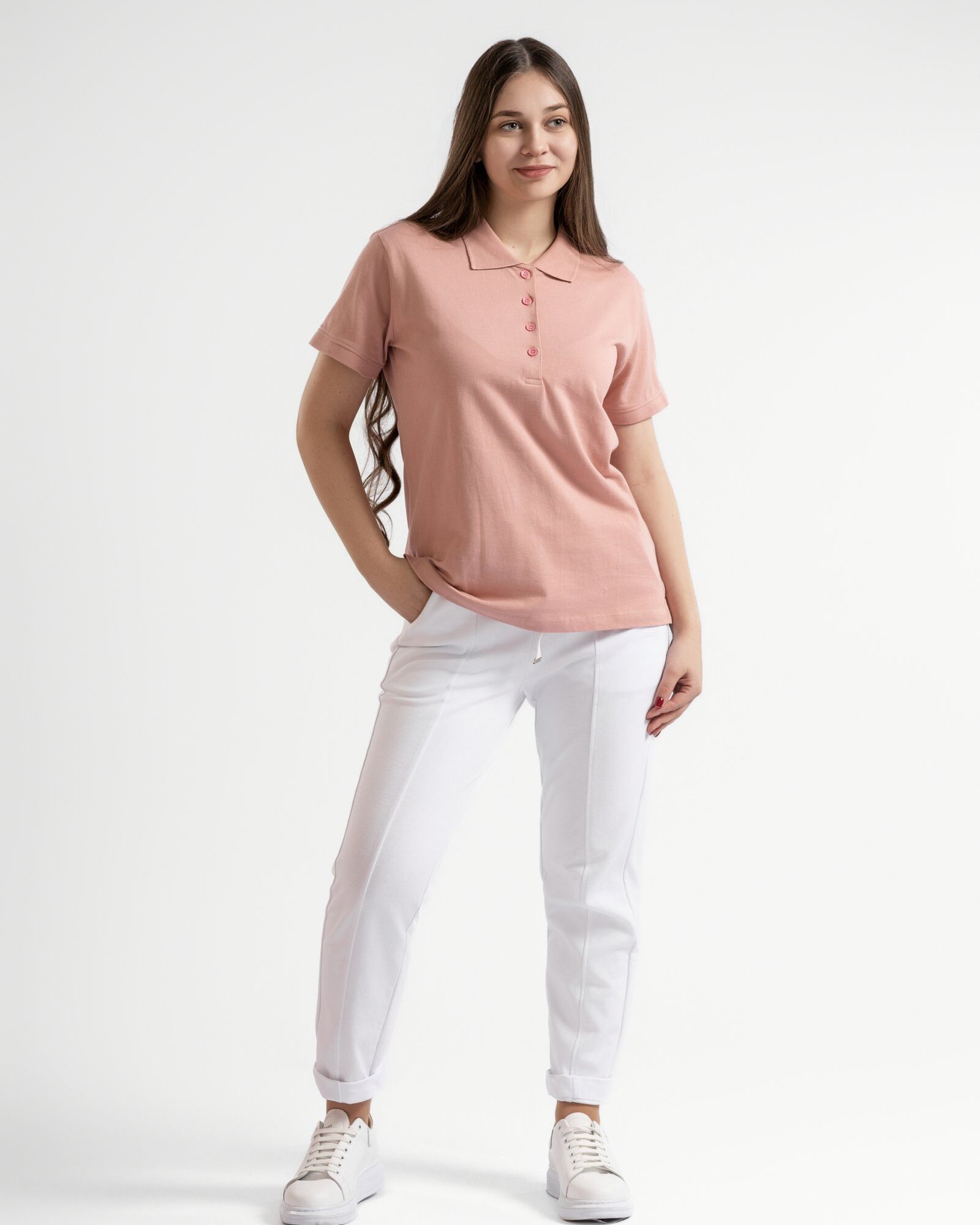 tricou polo dama roz 100 bumbac butoniere m 3xl Bumbacel