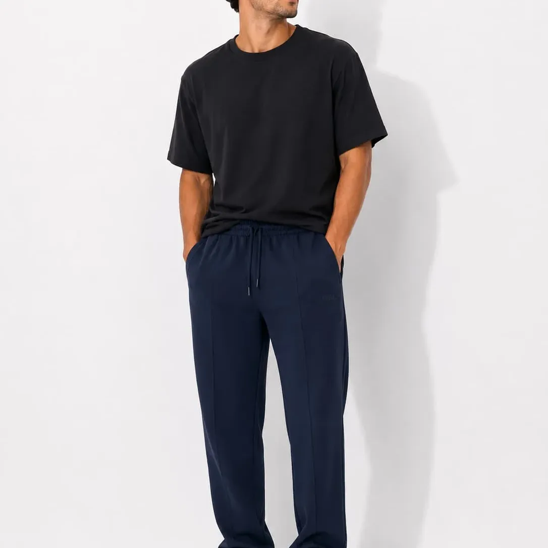 Pantaloni sport bărbați bleumarin din bumbac cu elastan, M–3XL – Bumbăcel Moldova