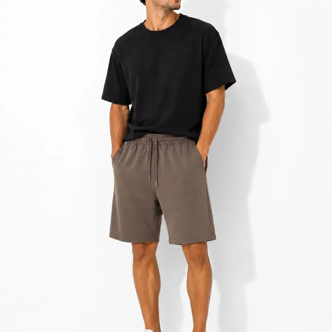 Pantaloni scurți sport bărbați kaki din bumbac cu elastan, S–3XL – Bumbăcel Moldova