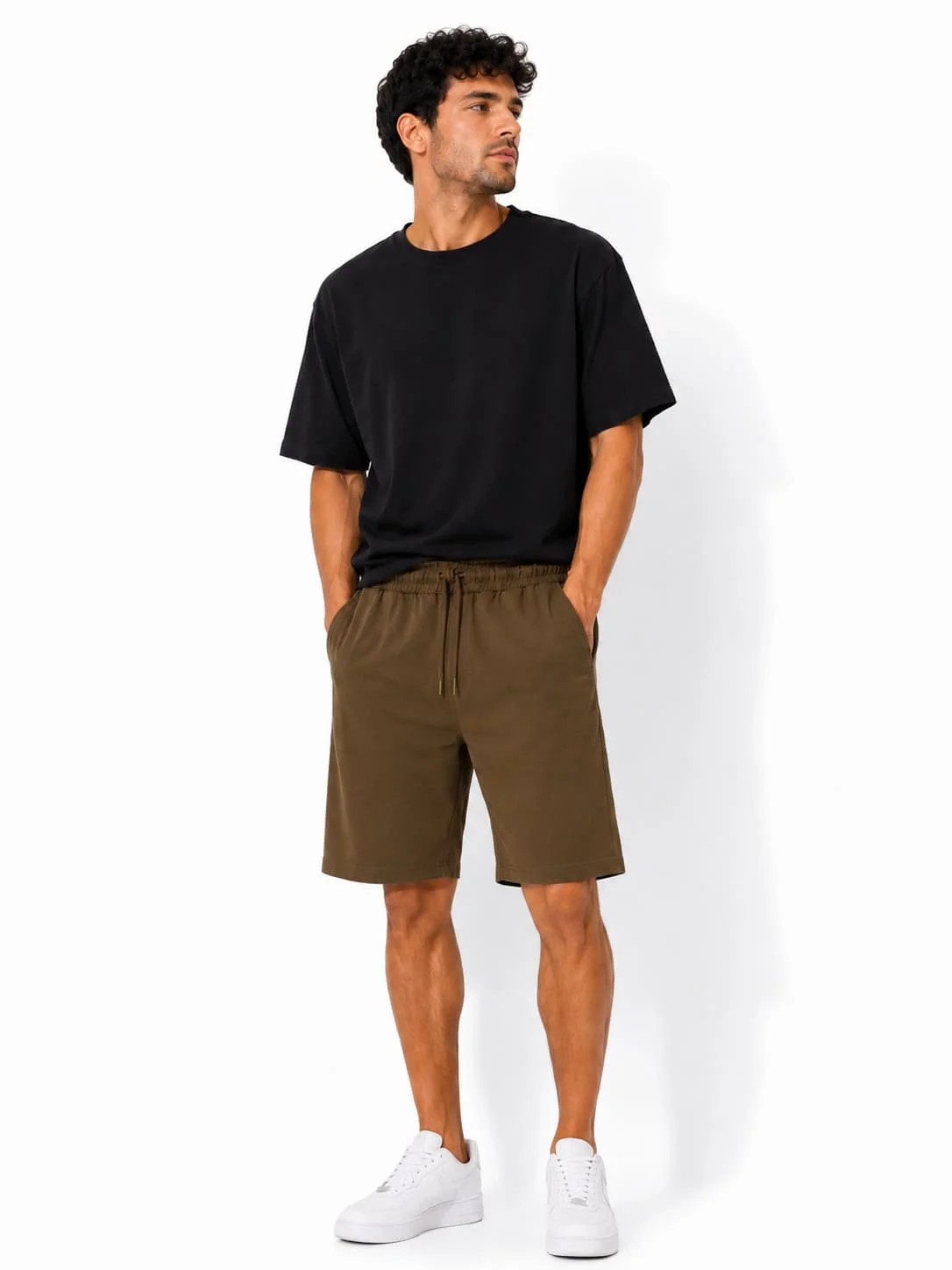 Pantaloni scurți bărbați kaki de vară din bumbac, S–3XL – Bumbăcel Moldova