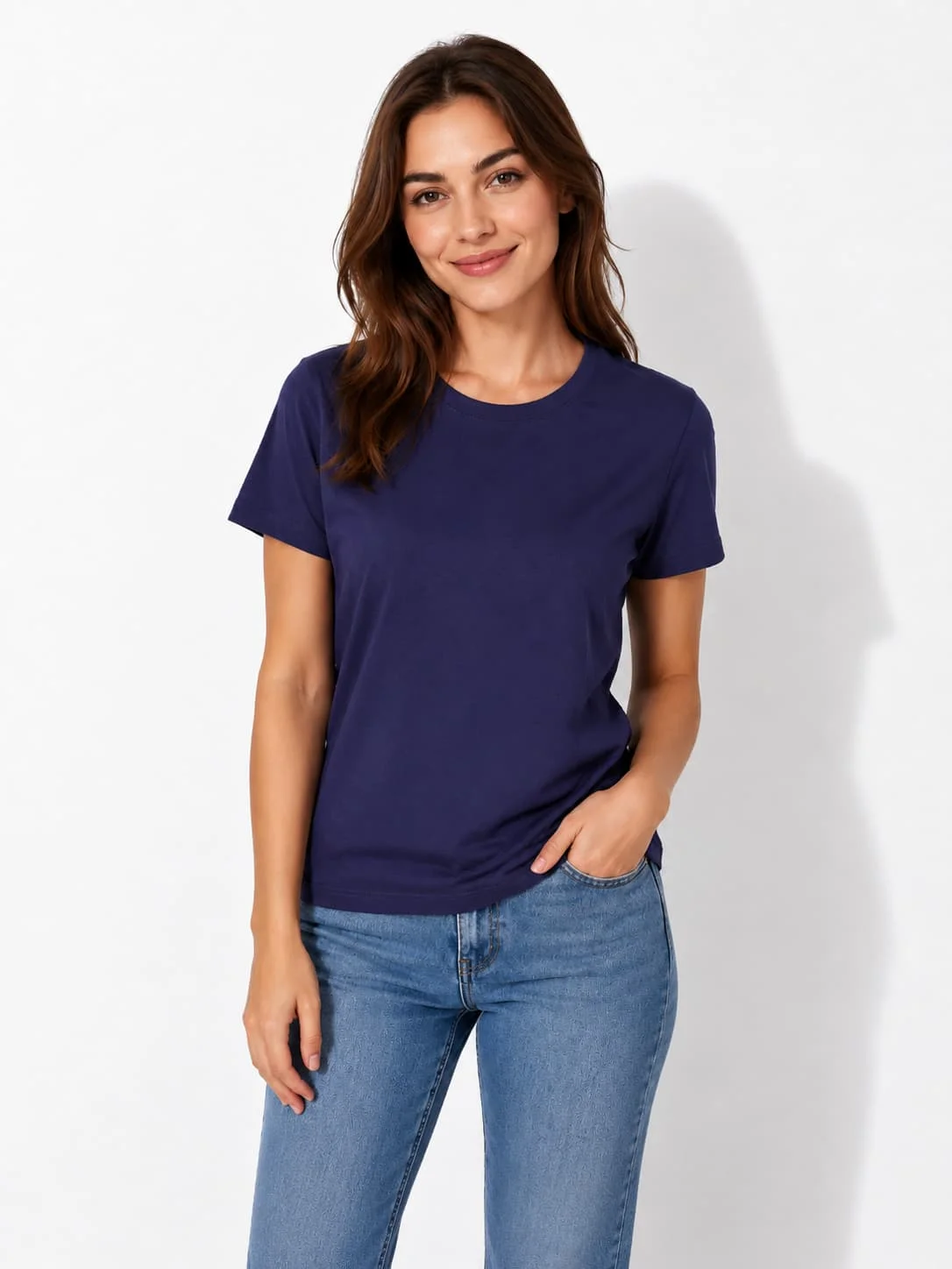 Tricou damă violet casual uniton din bumbac cu elastan, S–3XL – Bumbăcel Moldova